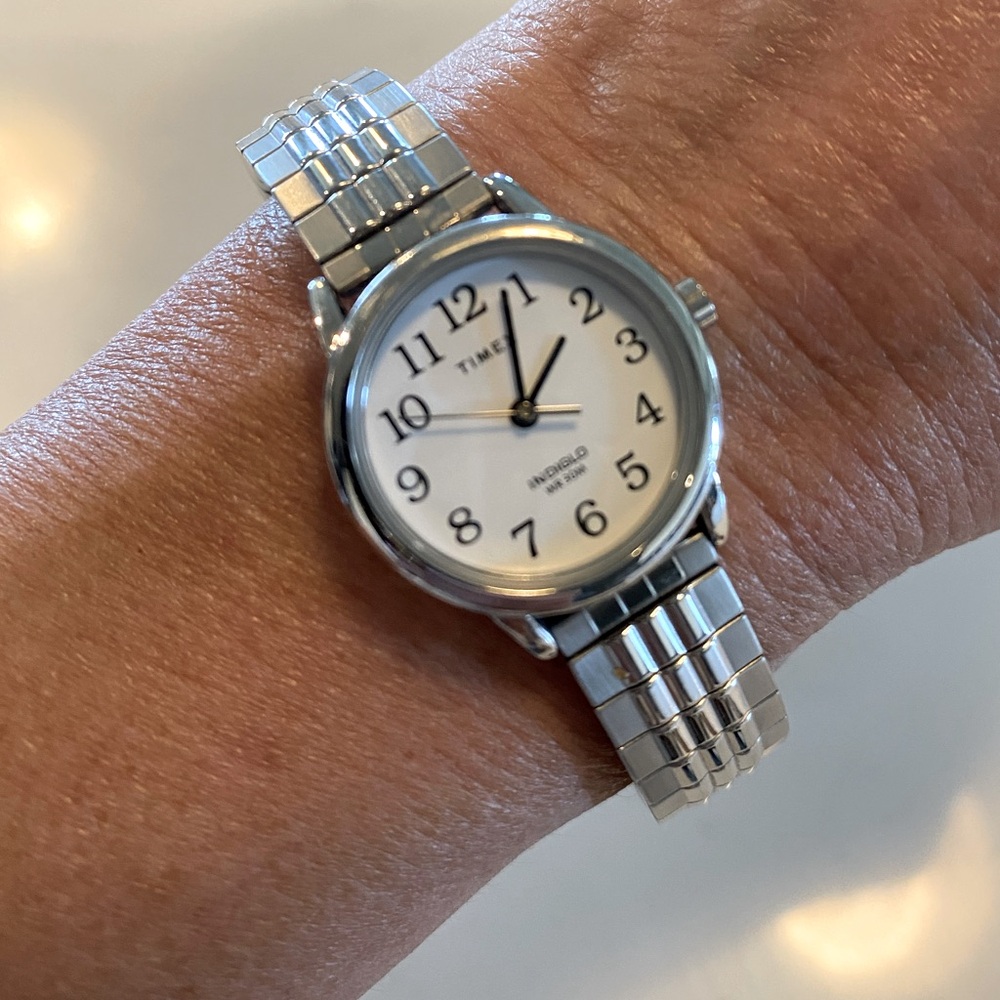 Timex Silver Women’s Watch Elastic Stretch Band